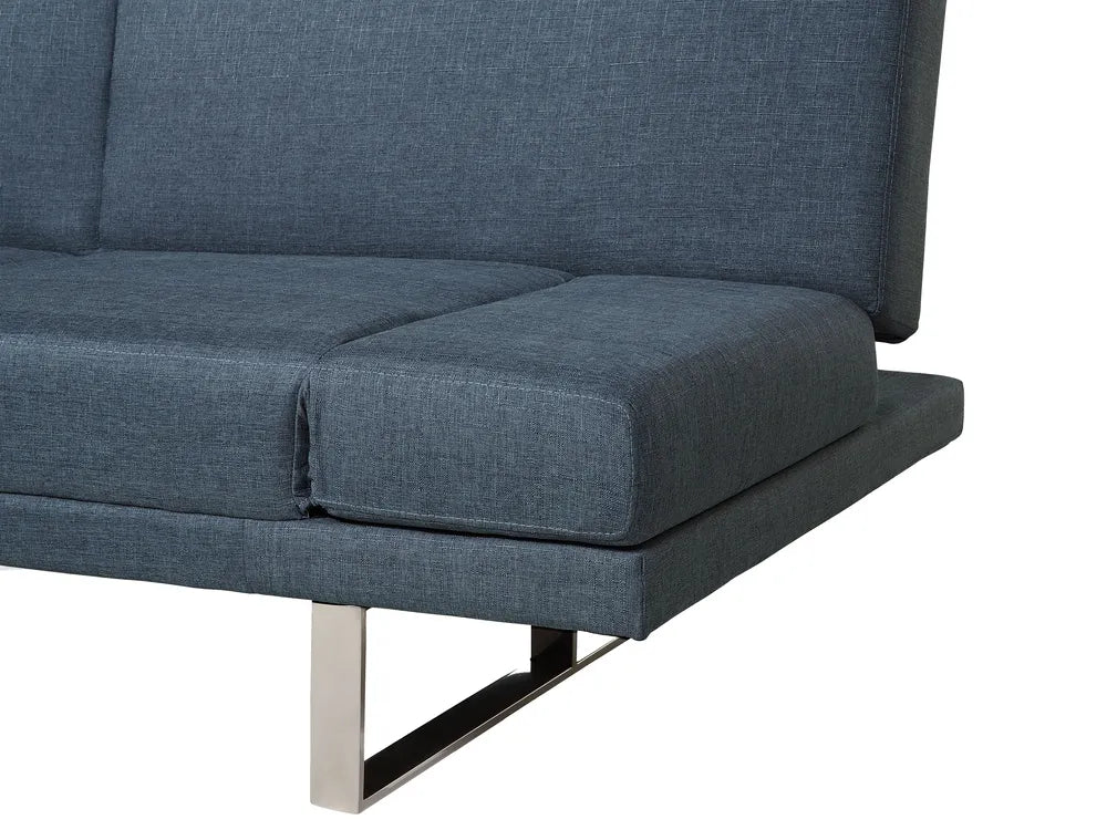 Sofa Bed 2 Seater Fabric Blue Allysyn