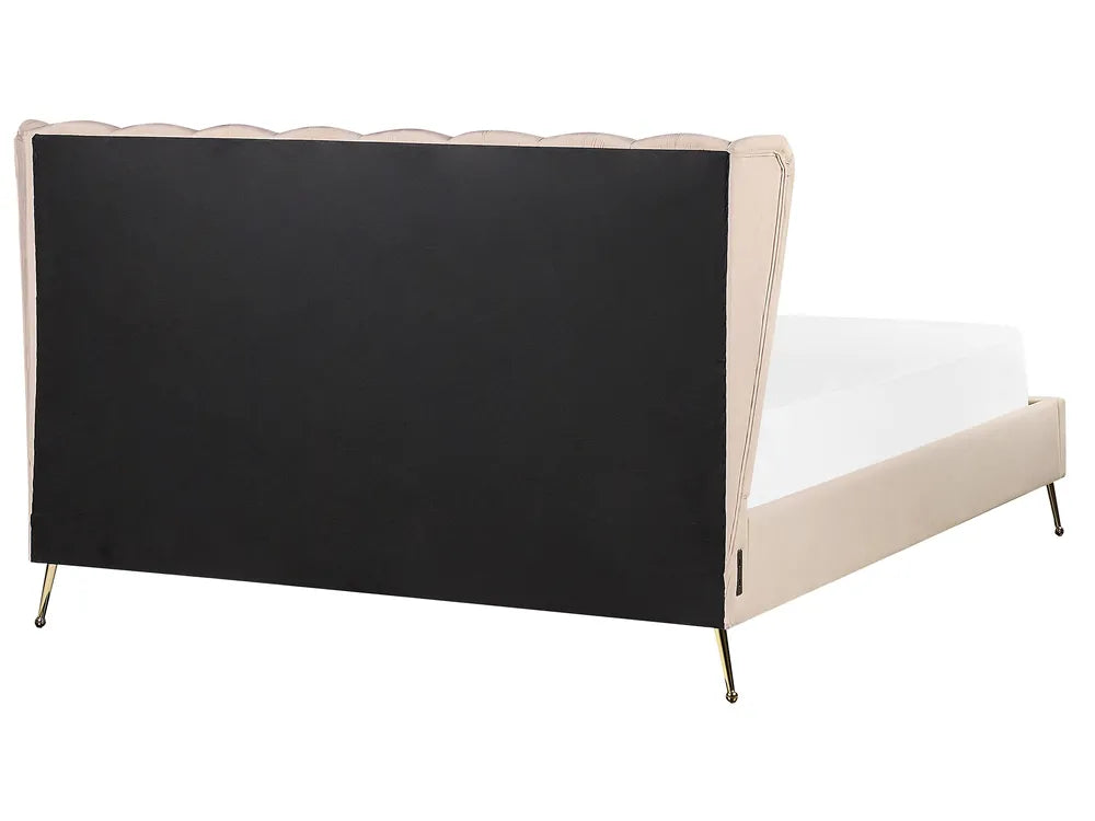 Contemporary king bed with tech-enabled headboard