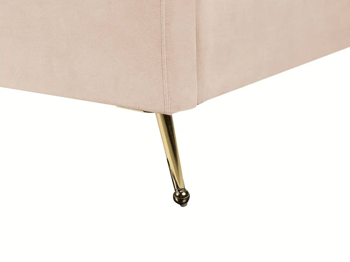 Bed Velvet 160 x 200 cm (EU King Size) Beige Henley