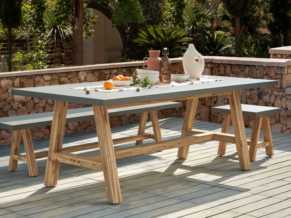 Tonnare Garden Dining Table 200 cm 100 cm Concrete Grey