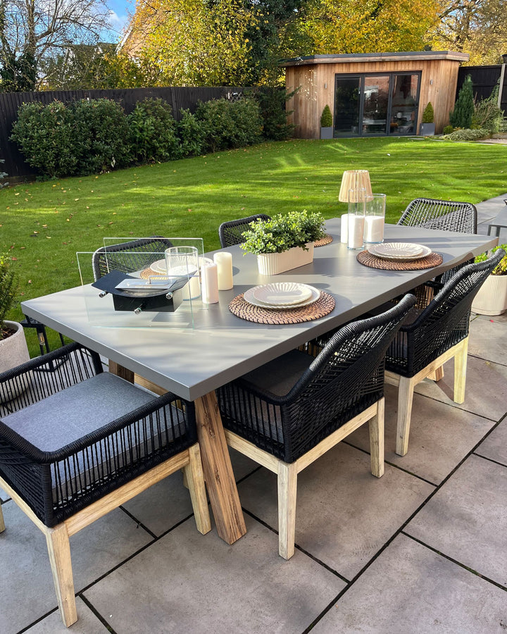 Tonnare Garden Dining Table 200 cm 100 cm Concrete Grey