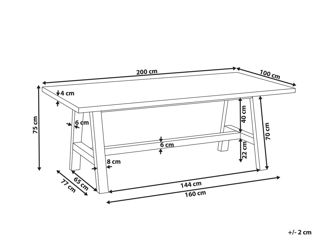 Tonnare Garden Dining Table 200 cm 100 cm Concrete Grey