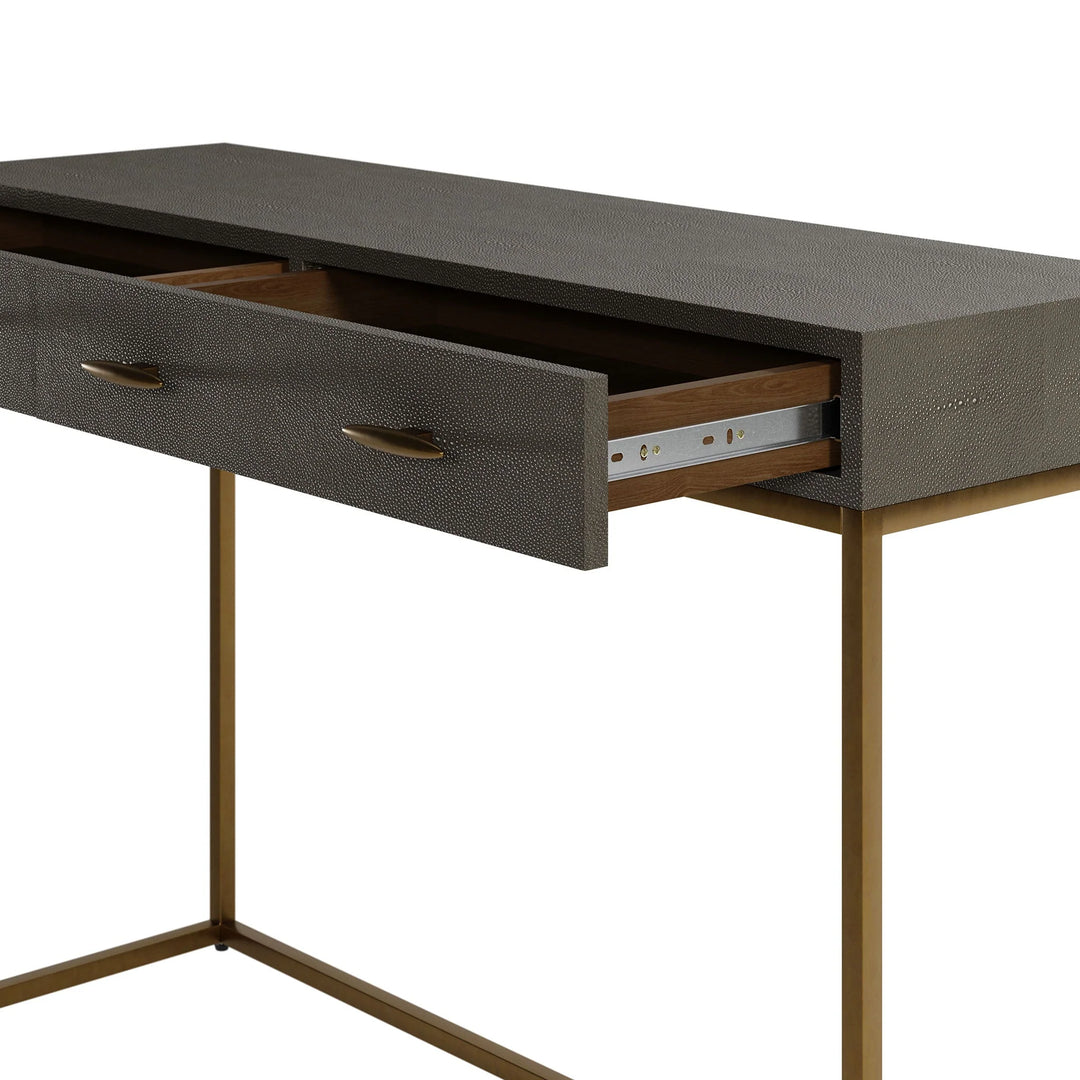 D.I. Designs Hampton Grey Shagreen & Gold Console Table