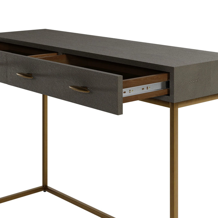D.I. Designs Hampton Grey Shagreen & Gold Console Table