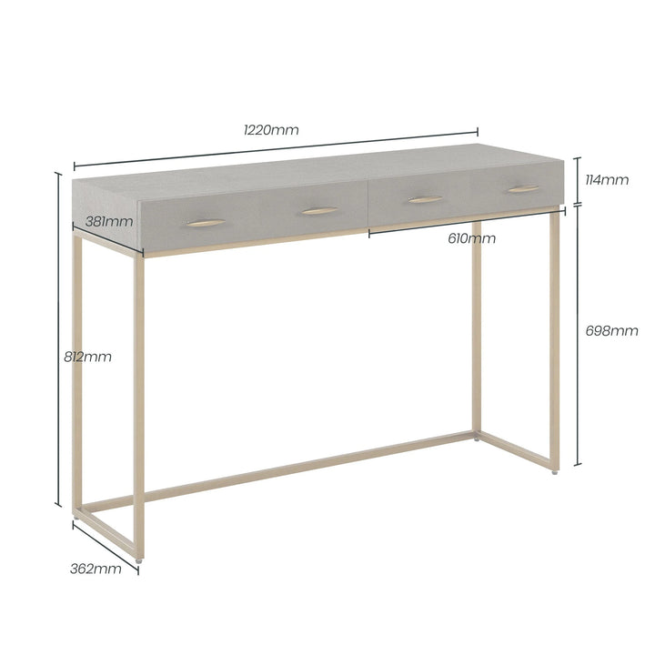 D.I. Designs Hampton Grey Shagreen & Gold Console Table