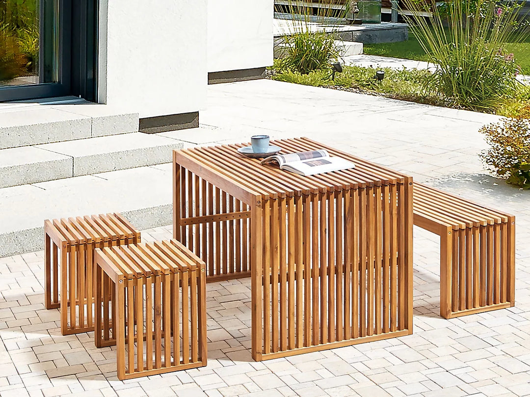 Bellano Garden Dining Table  70 cm 120 cm Acacia Wood Brown