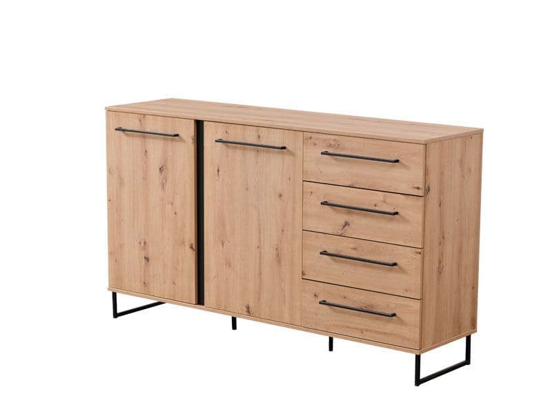 Basilio Oak Effect 2 Door 4 Drawer Sideboard