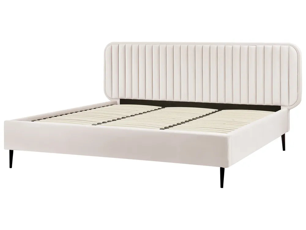 Bed Velvet 180 x 200 cm (EU Super King) Beige Braya