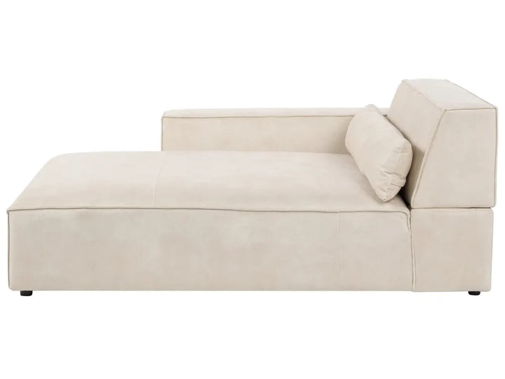 Modular Corner Sofa 2 Seater Velvet Light Beige Right Hand Bouke