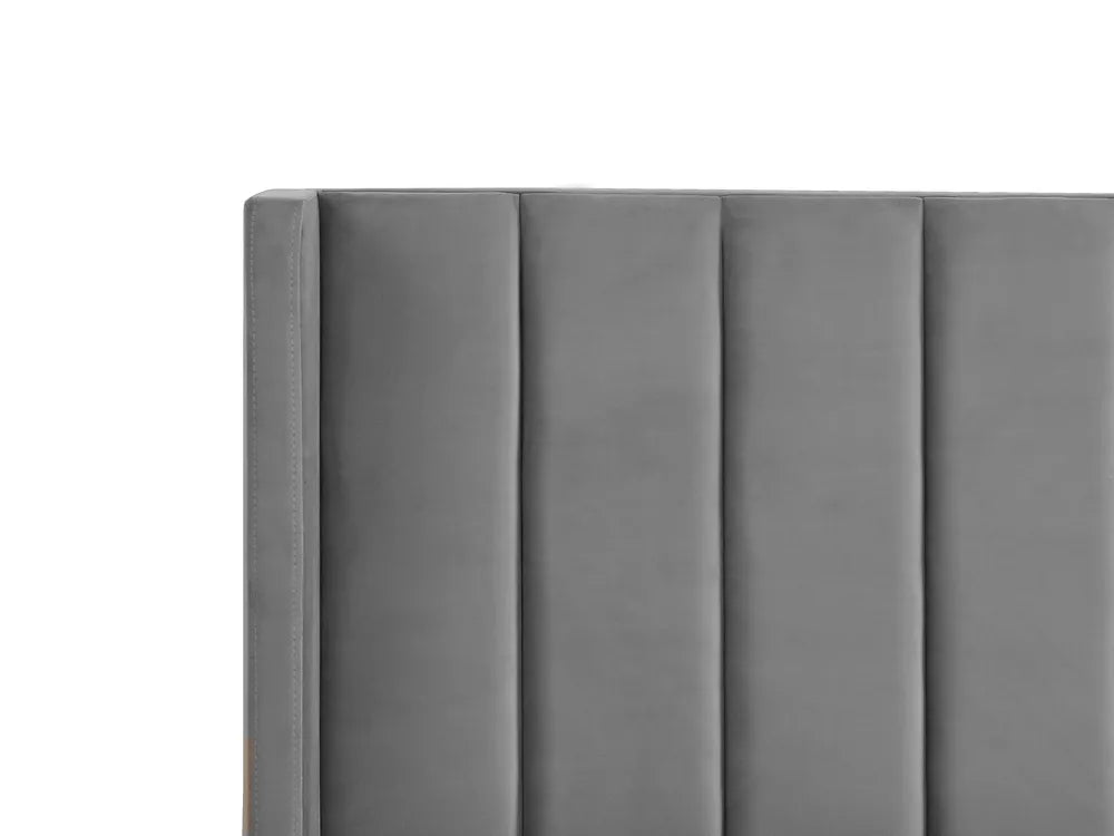 Bed Velvet 160 x 200 cm (EU King Size) Grey Gaillarde