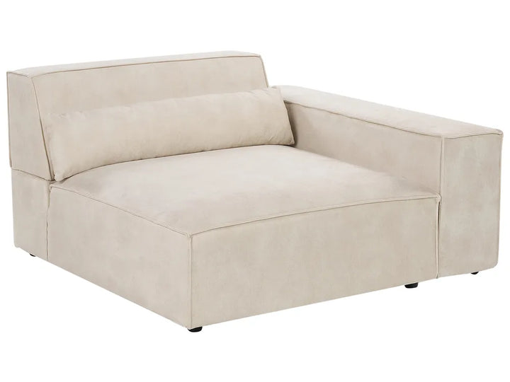 Modular Corner Sofa 2 Seater Velvet Light Beige Right Hand Bouke