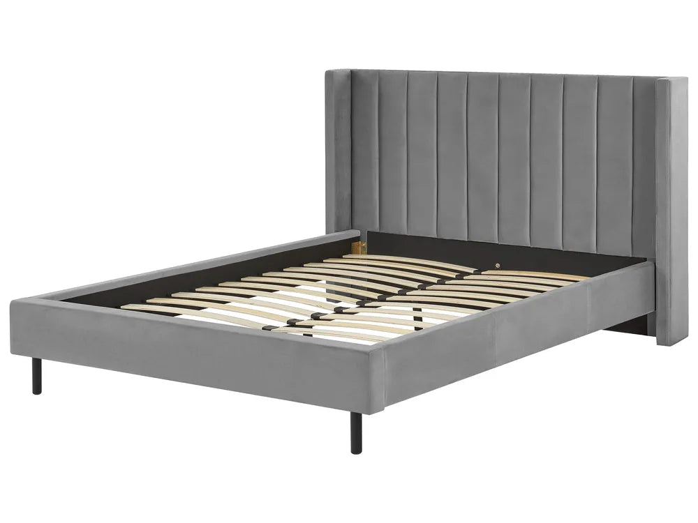 Bed Velvet 160 x 200 cm (EU King Size) Grey Gaillarde