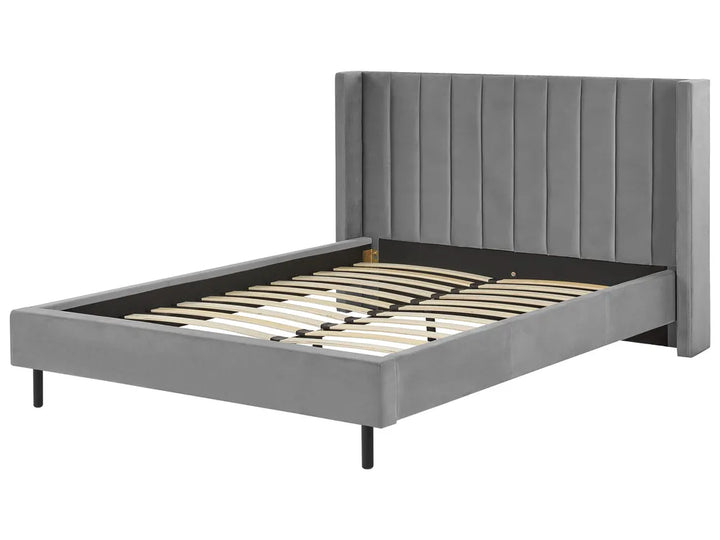 Bed Velvet 160 x 200 cm (EU King Size) Grey Gaillarde