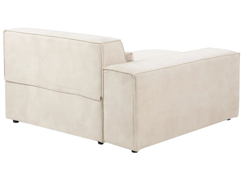 Modular Corner Sofa 2 Seater Velvet Light Beige Right Hand Bouke
