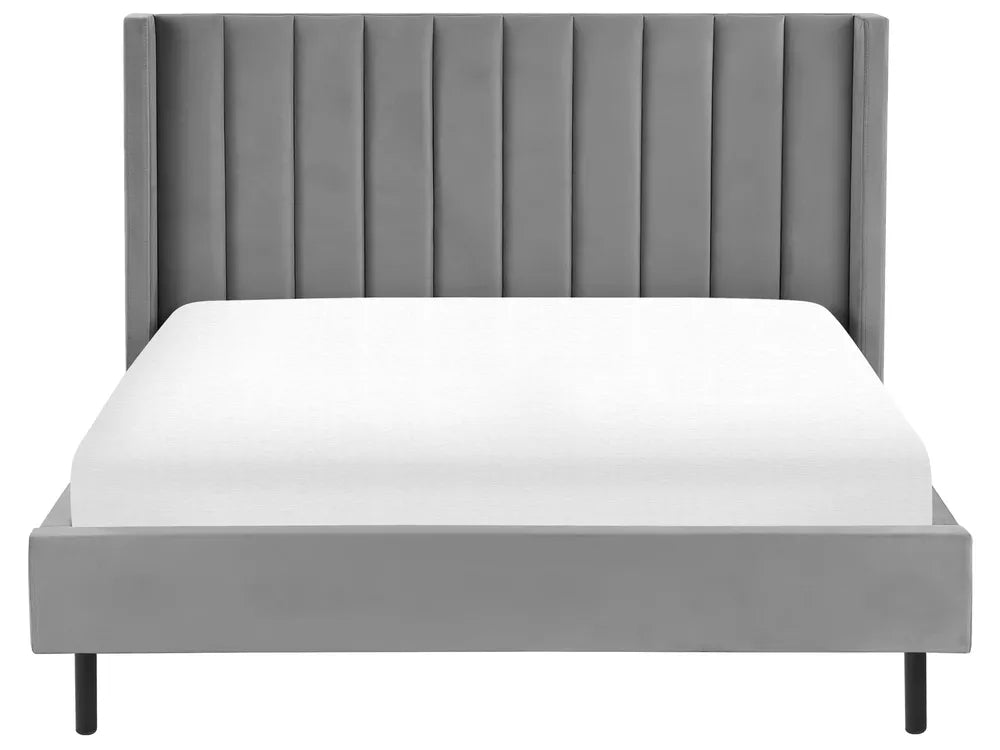 Bed Velvet 160 x 200 cm (EU King Size) Grey Gaillarde