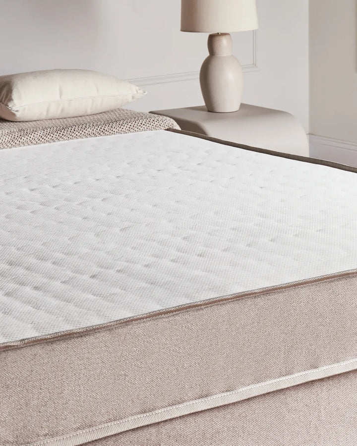Divan Bed without Headboard Fabric 180 x 200 cm (EU Super King) Beige Wauseon