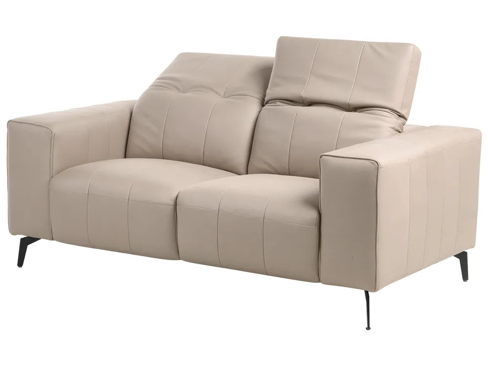 Sofa 2 Seater Faux Leather Taupe Makirah