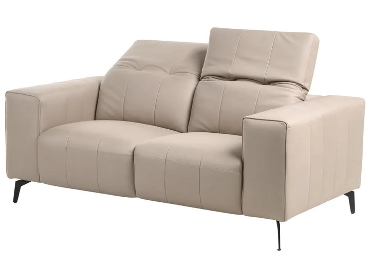 Sofa 2 Seater Faux Leather Taupe Makirah