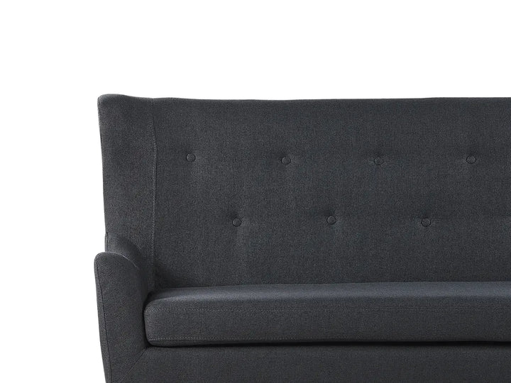 Upholstered Bench 2 Seater Fabric Black Denning