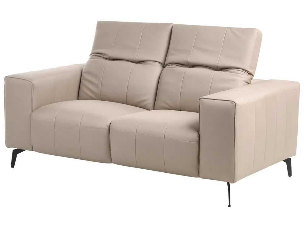 Sofa 2 Seater Faux Leather Taupe Makirah