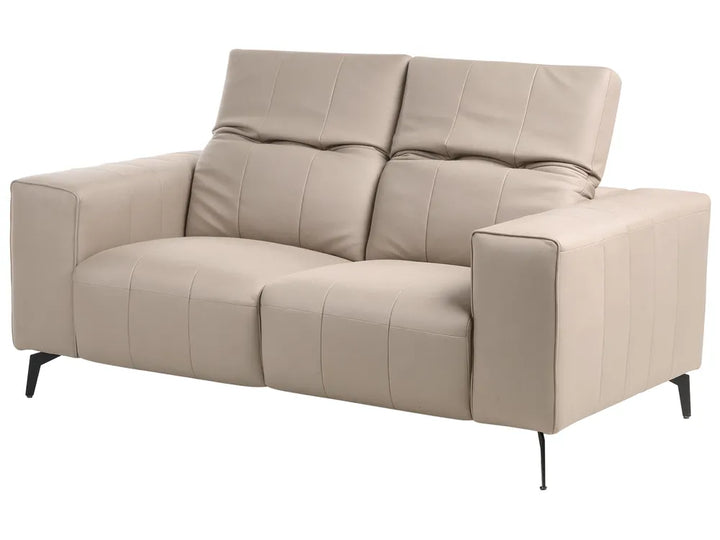 Sofa 2 Seater Faux Leather Taupe Makirah