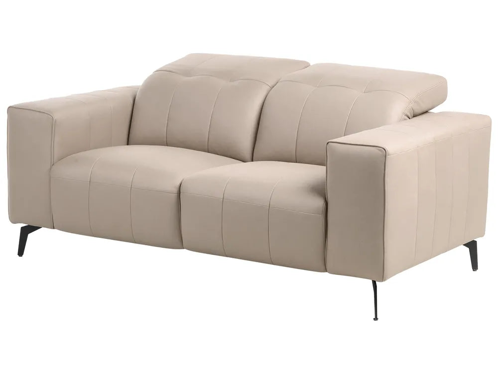 Sofa 2 Seater Faux Leather Taupe Makirah