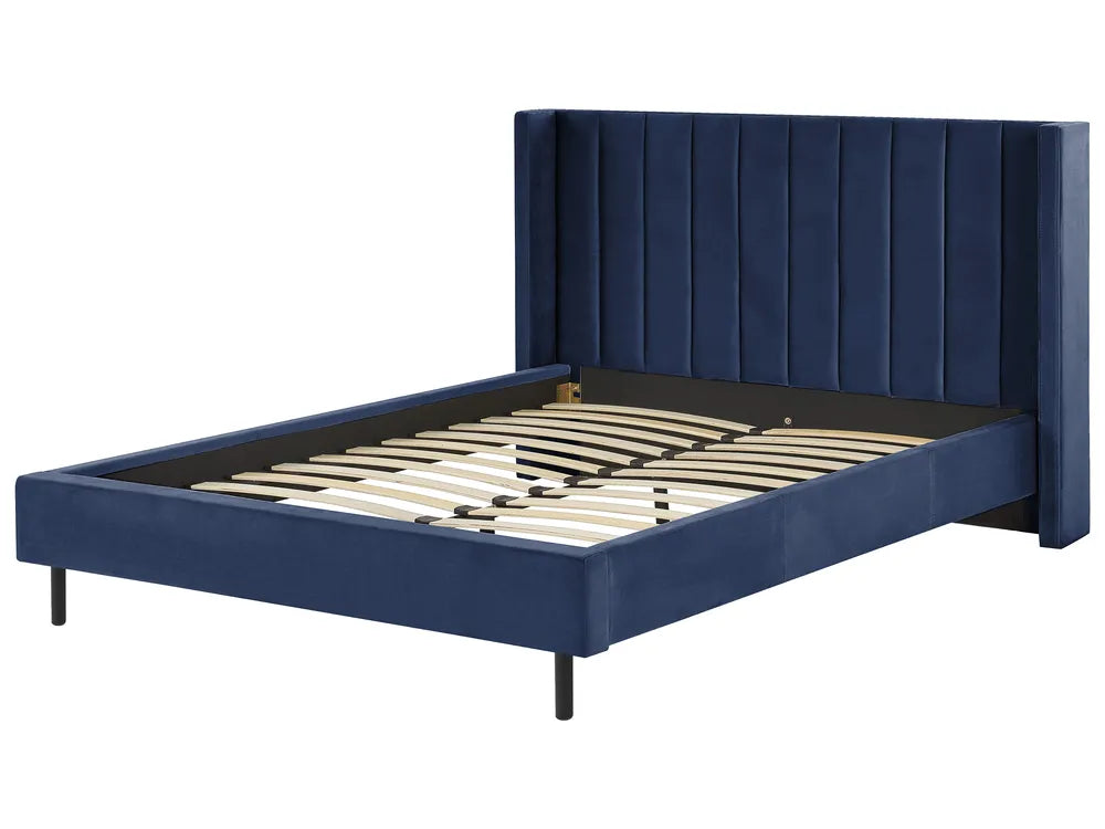 Bed Velvet 160 x 200 cm (EU King Size) Navy Blue Gaillarde