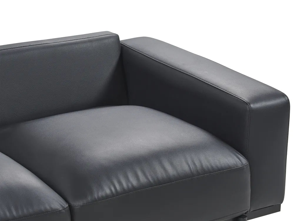 Sofa 2 Seater Faux Leather Black Jarrow