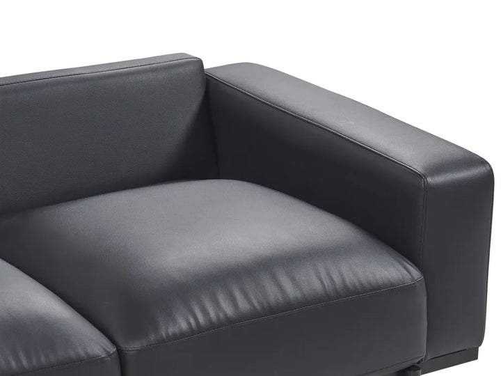 Sofa 2 Seater Faux Leather Black Jarrow