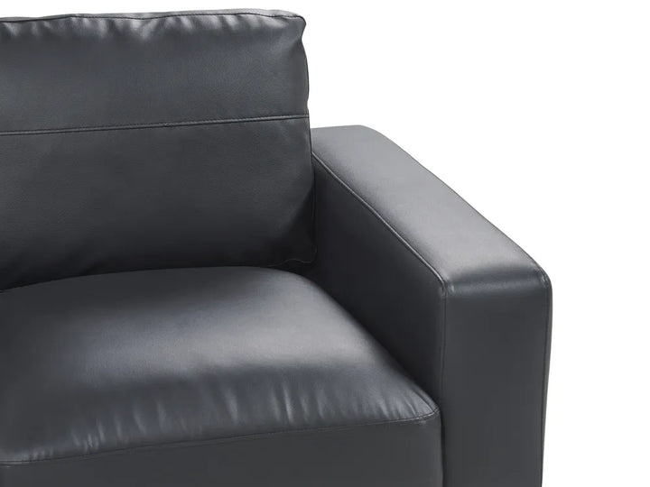 Sofa 2 Seater Faux Leather Black Jarrow