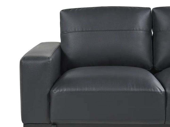 Sofa 2 Seater Faux Leather Black Jarrow