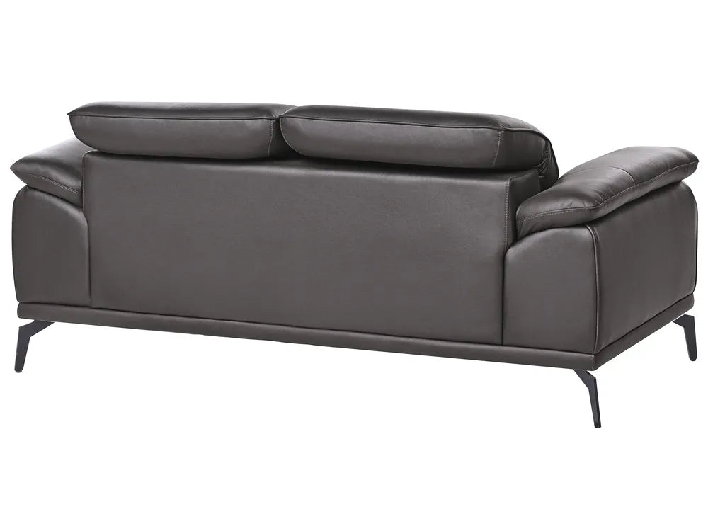 Sofa 2 Seater Faux Leather Black Jumal