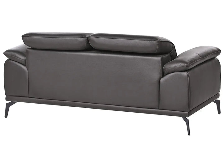 Sofa 2 Seater Faux Leather Black Jumal