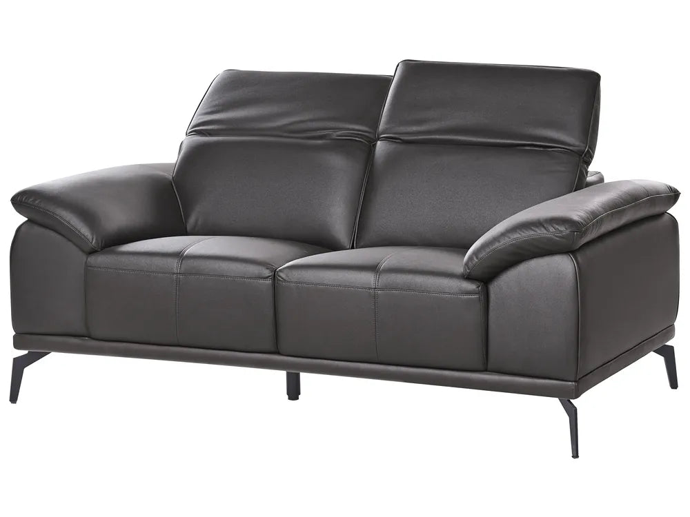 Sofa 2 Seater Faux Leather Black Jumal