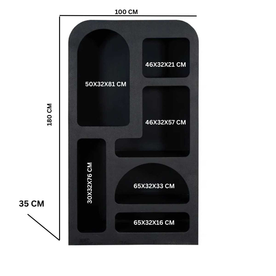 Mia Modern Tall Geometric Bookcase
