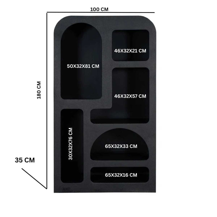 Mia Modern Tall Geometric Bookcase