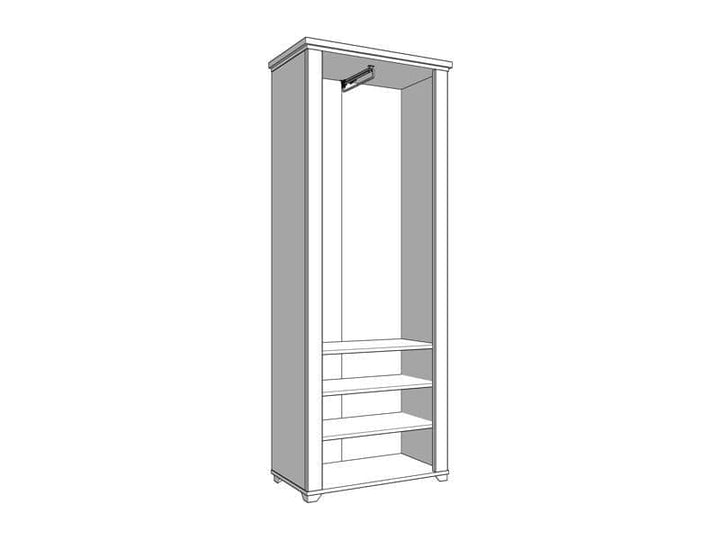 Mayen Grey And Artisan Oak Slim Narrow Shallow Depth Mirrored Wardrobe