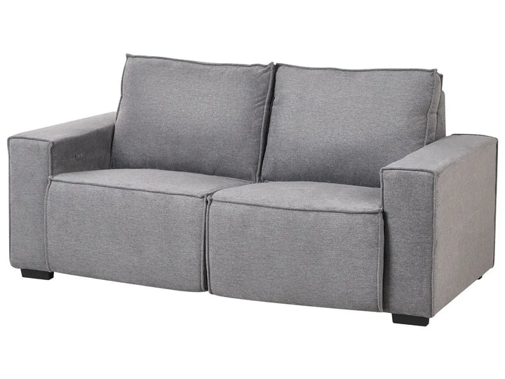 Electric Recliner Sofa 2 Seater Fabric Grey Hanscom