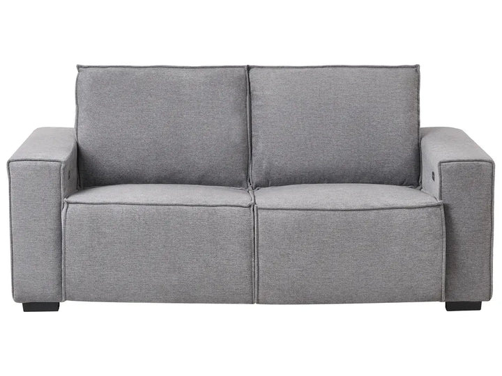 Electric Recliner Sofa 2 Seater Fabric Grey Hanscom