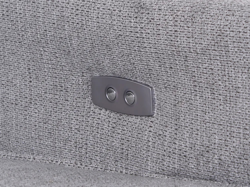 Electric Recliner Sofa 2 Seater Fabric Grey Hanscom