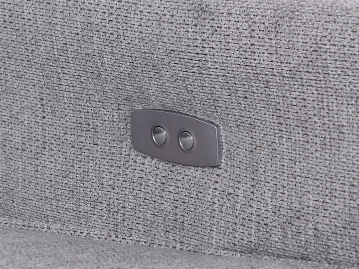Electric Recliner Sofa 2 Seater Fabric Grey Hanscom