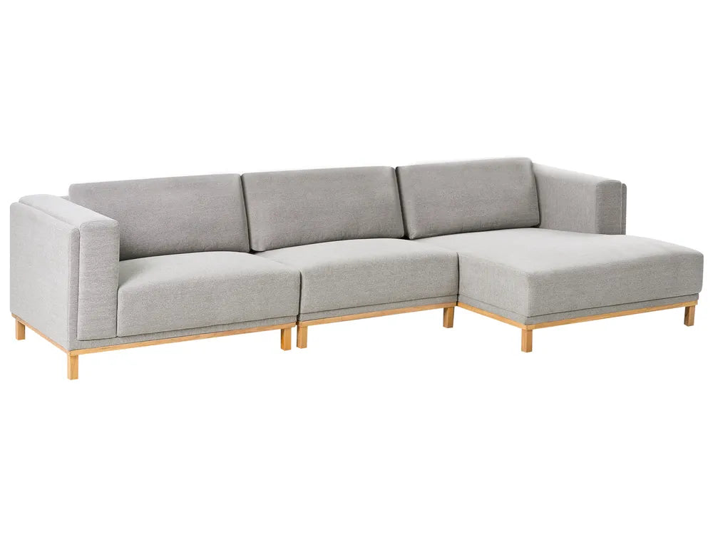Corner Sofa 5 Seater Fabric Grey Left Hand Josanna