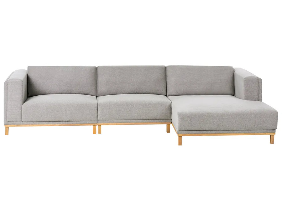 Grey fabric corner sofa 5 seater left hand