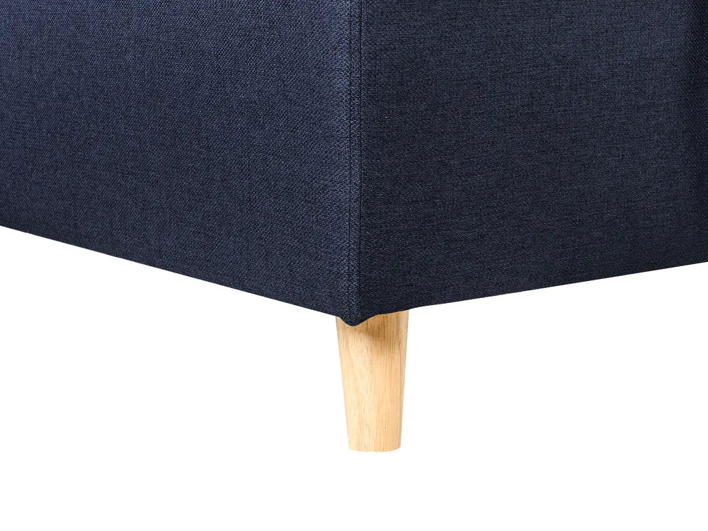 Corner Sofa Bed 4 Seater Fabric Navy Blue with Storage Left Hand Skiatook