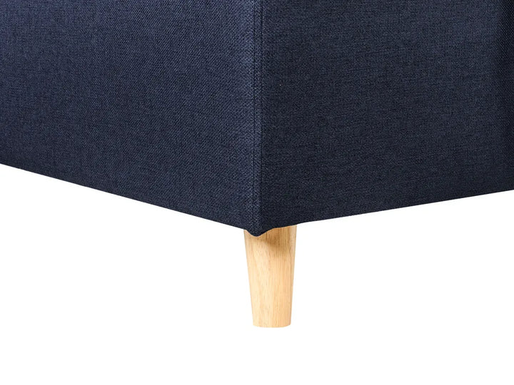 Corner Sofa Bed 4 Seater Fabric Navy Blue with Storage Left Hand Skiatook
