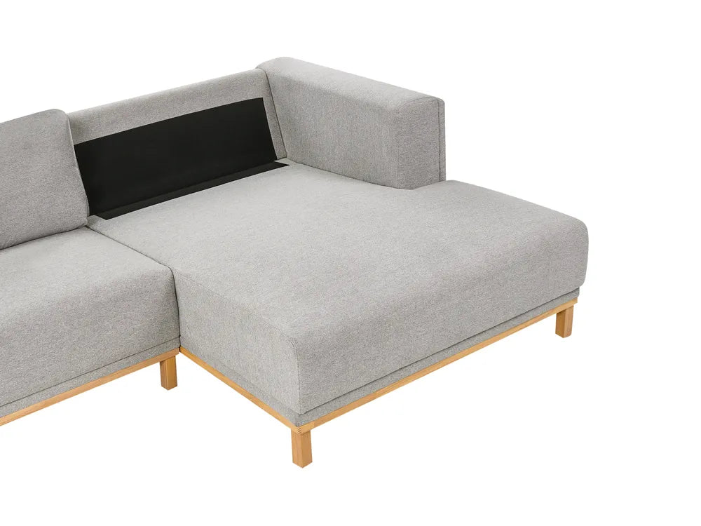 Corner Sofa 5 Seater Fabric Grey Left Hand Josanna