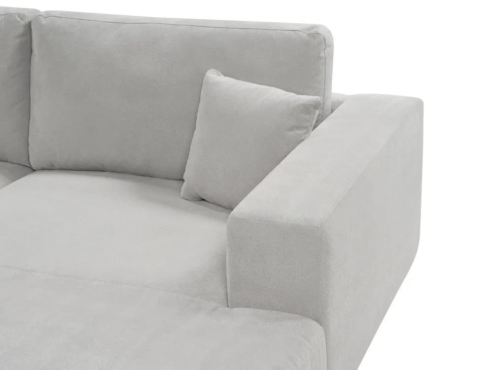 Corner Sofa 3 Seater Fabric Light Grey Left Hand Vardie