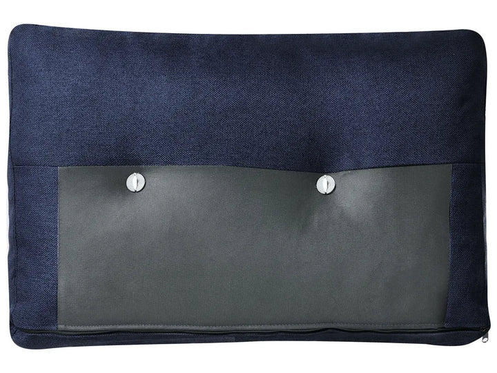 Corner Sofa Bed 4 Seater Fabric Navy Blue with Storage Left Hand Skiatook
