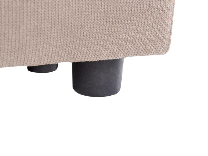 Corner Sofa 4 Seater Fabric Taupe with Ottoman Left Hand Olva