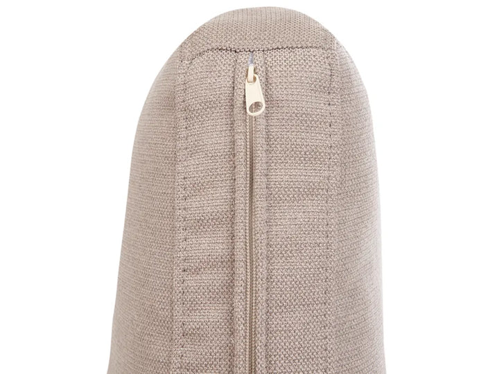 Corner Sofa 4 Seater Fabric Taupe with Ottoman Left Hand Olva